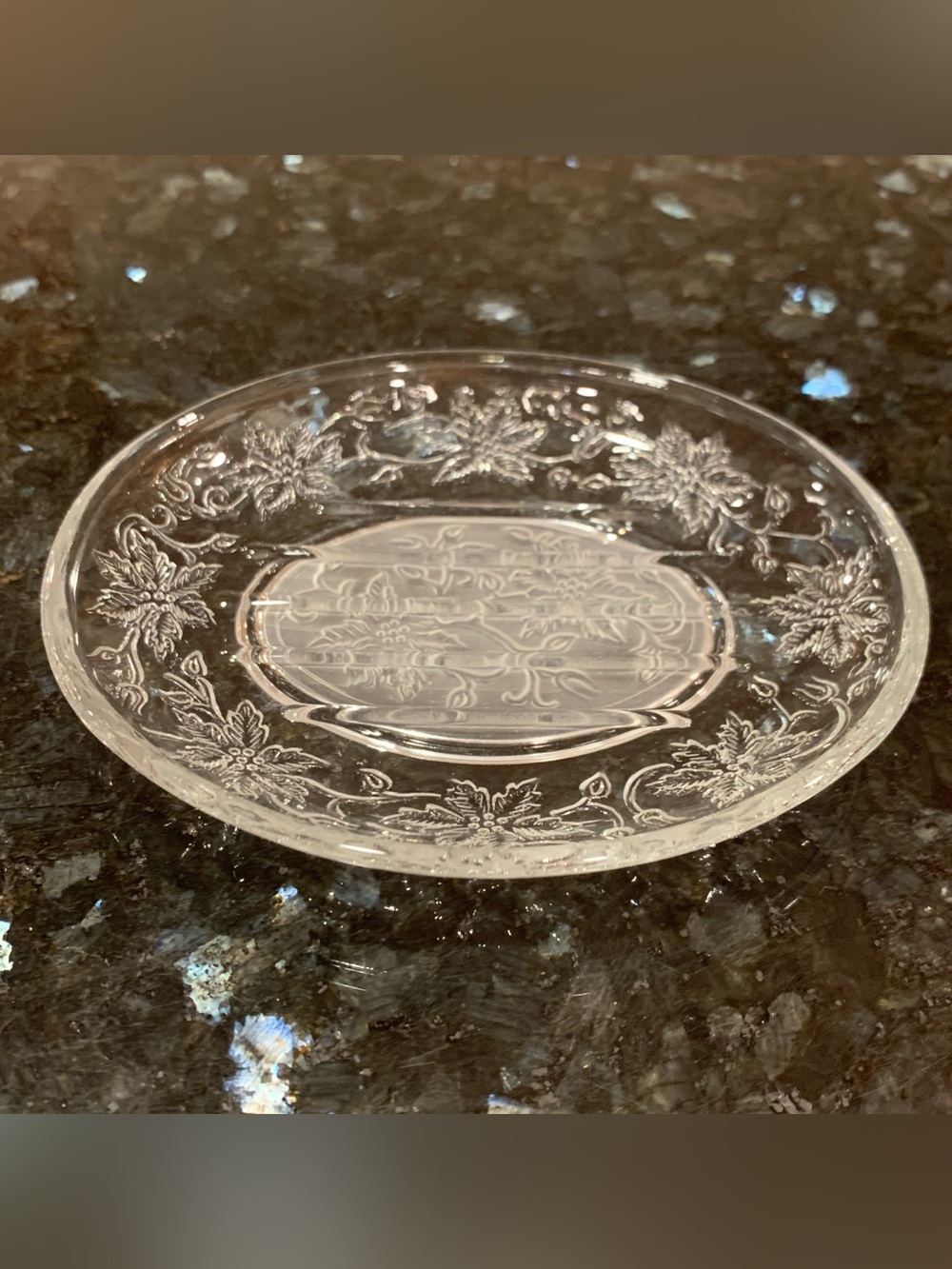 Vintage Princess House Fantasia #502 Crystal Soap Dish – Oval Poinsettia Floral